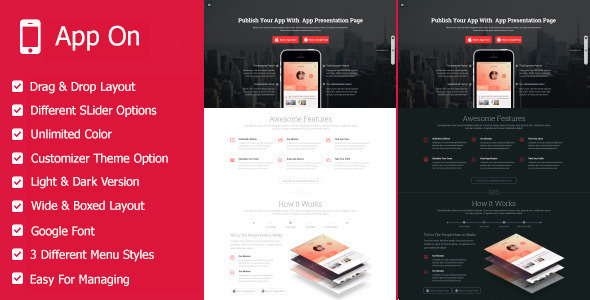 App on - Landing Pages WordPress Theme Logo